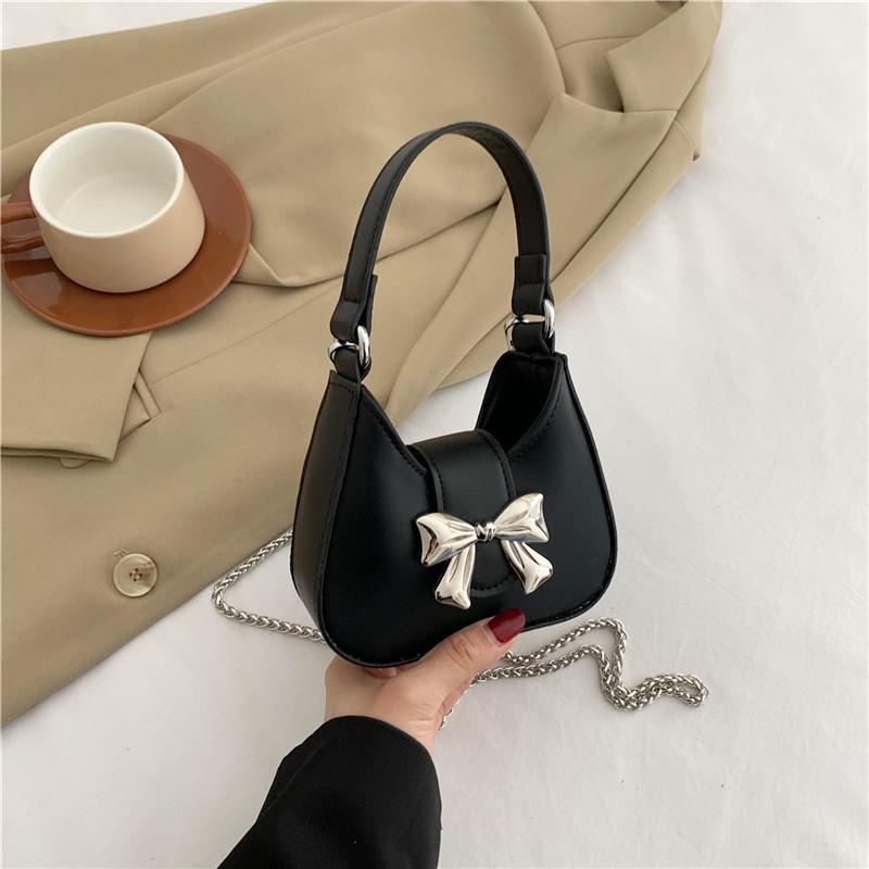 Niche Bow Handbag New Style Sweet and Cool Mini Lipstick Chain Bag Crossbody Bag Women
