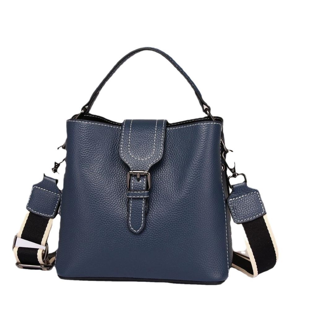 Cowhide Women's Bag Single Shoulder Crossbody Women's Bag Bucket Bag Design Fashionable Large Capacity