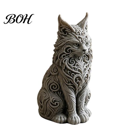 Decorative Cat Figure For Home 3D Printed Maine Ornaments, Figurine for Table Decor, Cool Small Sculpture Desk with Intricate Details, Gifts Mom Women
