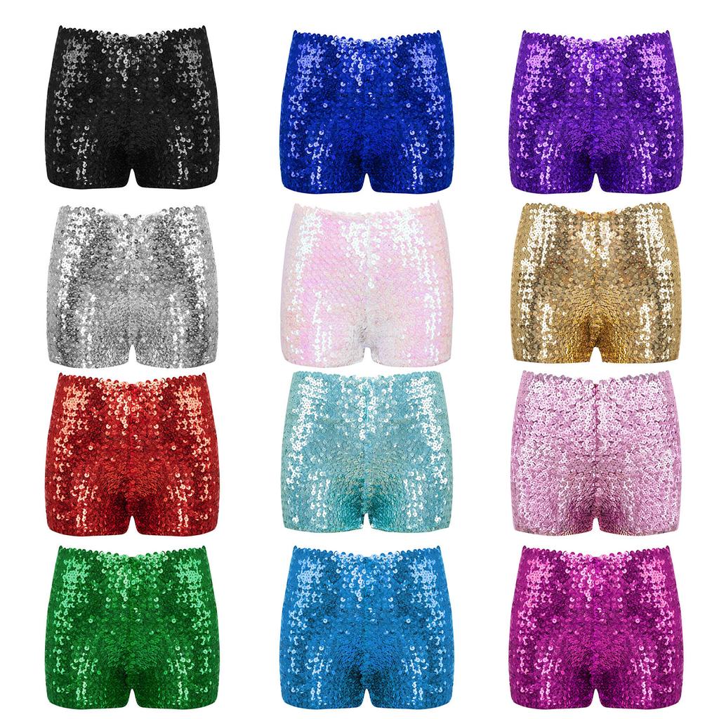 Short Bébé Paillettes - Taille Élastique - Pour Fille Et Garçon 1 An Et + - Anniversaire, Fête - 85% Polyester - 8