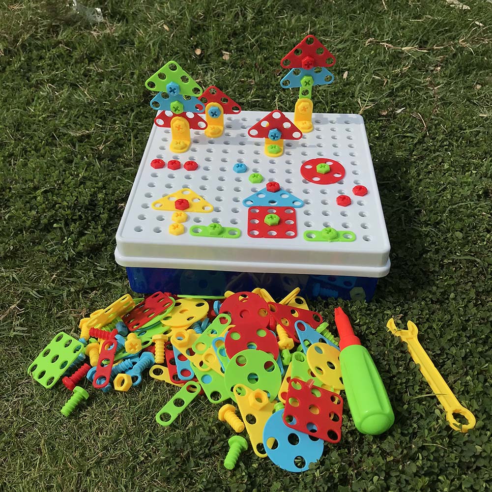 234PCS Kinder Puzzlespielzeug DIY Demontage Schrauben Mutter Bausteine Set Lernspielzeug
