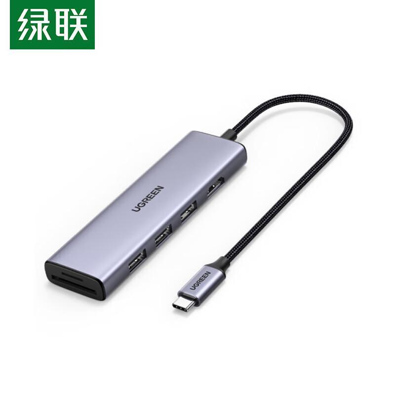UGREEN CM511 Type-C 6-in-1 USB Hub with HDMI, Card Reader, and Ethernet