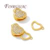 18K Gold Plated Connectors For Jewelry,Brass with Zircon Heart Clasps For Bracelets Accessories,DIY Jewelry Necklace Clasp