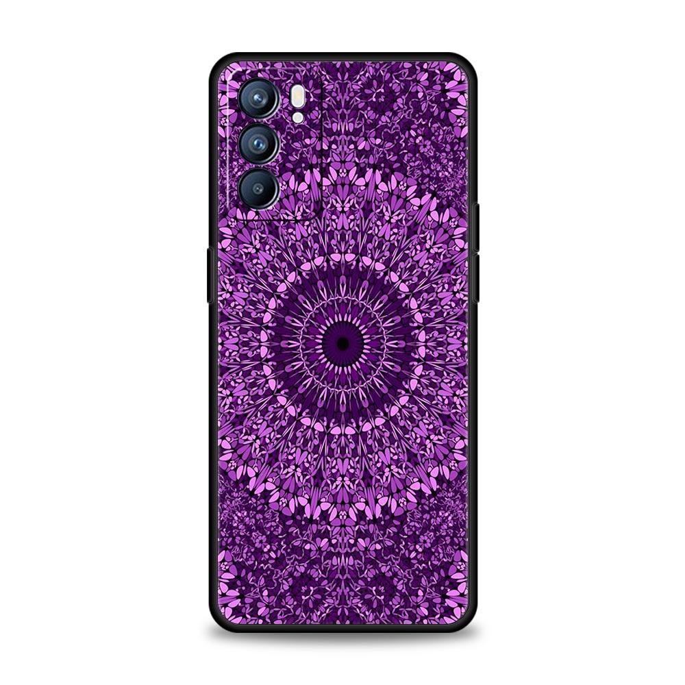 Mandala Flower Totem Case For Oppo Find X6 Pro X5 A54 A53 A52 A9 2020 A15 A95 A17 A16 A76 A74 A57 Reno7 Reno6 Pro Plus 5G Cover