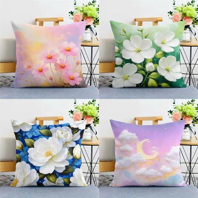 Flower Pastoral Small Fresh Pillowcase Dormitory Decoration Office Living Room Home Pillowcase