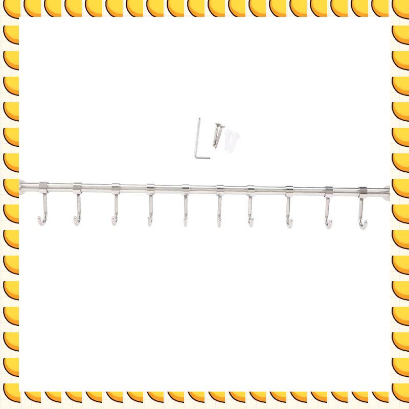 

BAAU Kitchen Rail Rack Wall Mounted Utensil Hanging Rack Stainless Steel Hanger Hooks For Kitchen Tools Pot Towel