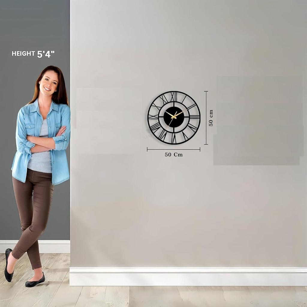 Metal Wall Clock for Living Room Stylish Latest | Fancy Big Size Wall Watch for Hall, Bedroom, Kitchen, Drawing Room | Decorative Antique