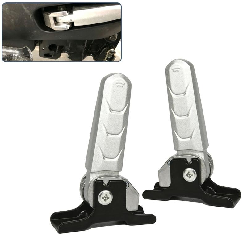 Rear Seat Step Rest for Electric Bikes, Metal Footrest Pair with Grooved Contact Area and Swing-Back Base for Daily Travel Support Use
