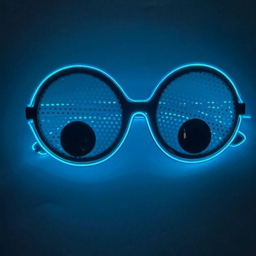 Runder Rahmen Leuchtende Brille Rotierende Augäpfel Partybrille Anime Neuheitsbrille Halloween Party