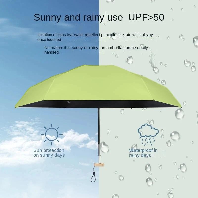 Parasol UPF50+ Mini Kieszonkowy Parasol Przeciwsłoneczny Przenośny Winyl Składany Deszczowy Podróżny Parasol Ochrona UV Parasol Kapsułkowy
