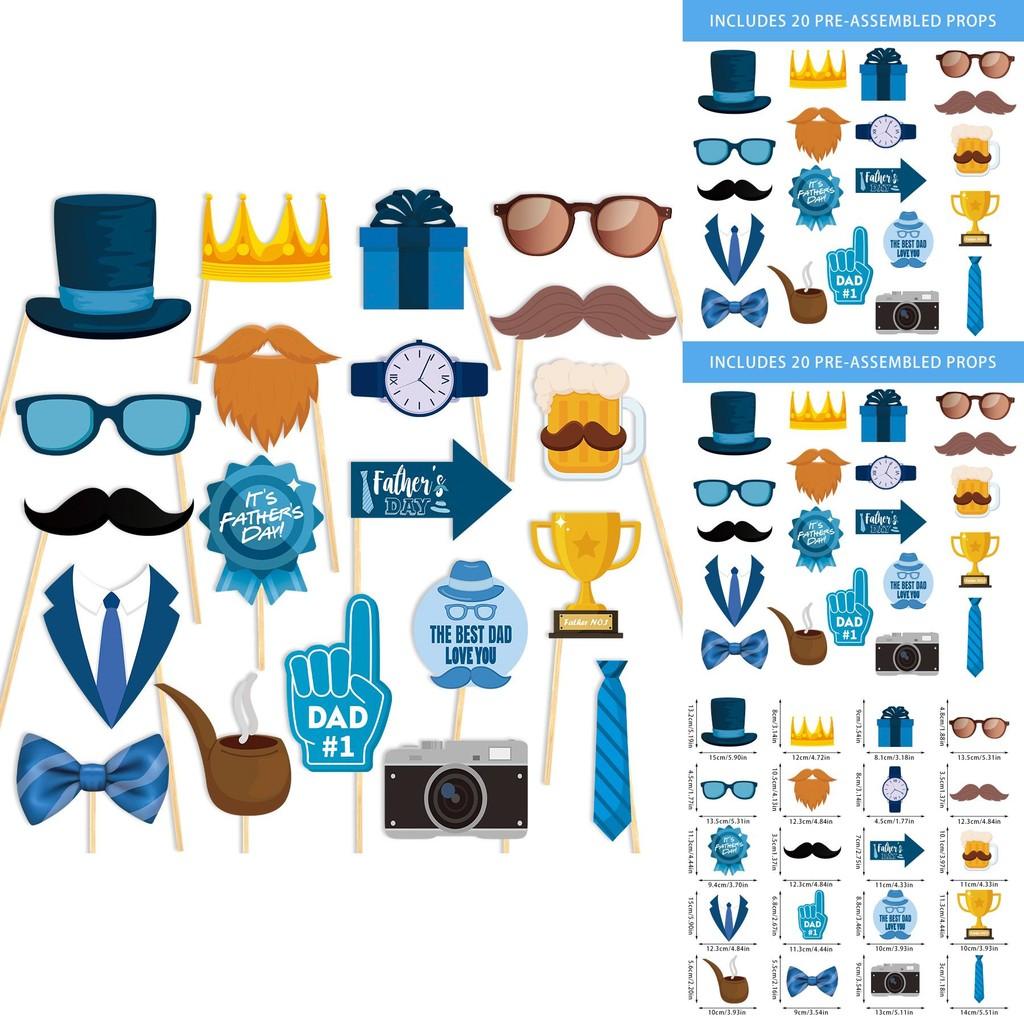 Fathers Day Photo Prop Party Decor With Paper Materials For Themed Celebrations