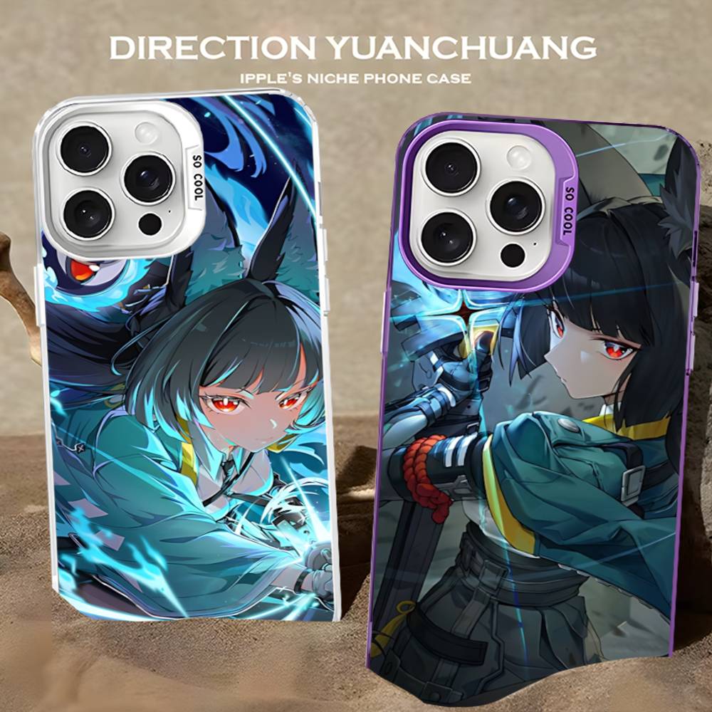 Classic Girl H-Hoshimi Miyabi Phone Case For IPhone 17 16 15 14 11 12 13 Pro Max Plus Pro Colored Silver Cover