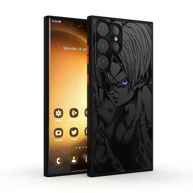 Black Edge Shell Phone Case for Samsung Galaxy S9 S21 S10 S24 S23 Ultra S25 S20 Note 20 10 S21 FE S22 Plus Dragon Ball Torankusu