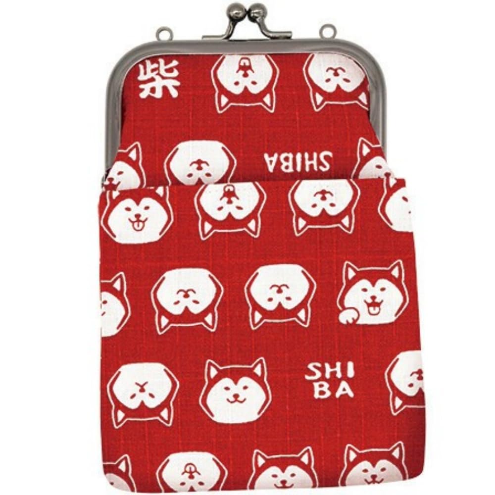 

Женская двухсторонняя сумка-кроссбоди Onishi Ken Seihan для смартфона с застежкой, Шиба-инуКрасный