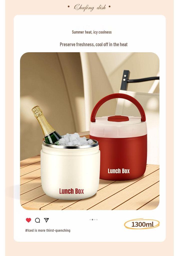 304 Stainless Steel Multi-Layer Insulated Lunch Box - Portable Bento for Office and Student Use