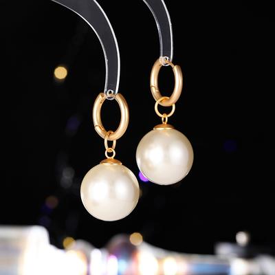 Retro-Perlenohrringe Damen 18 Karat vergoldet Echtsilber Ohrstecker Ins übertrieben schlichte leichte Luxus-Ohrringe Ohrringe