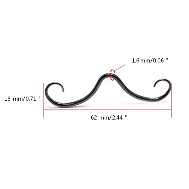 Stainless Steel Moustache Septum Piercing Nose Rings Unique Nose Stud Hoop