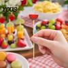 Fresh Fruit Cartoon Picks 100PCS Disposable Tags, with Decor Cocktail Garnish Sticks Picks, Durable Bamboo Skewers, for Fruits Barbecue