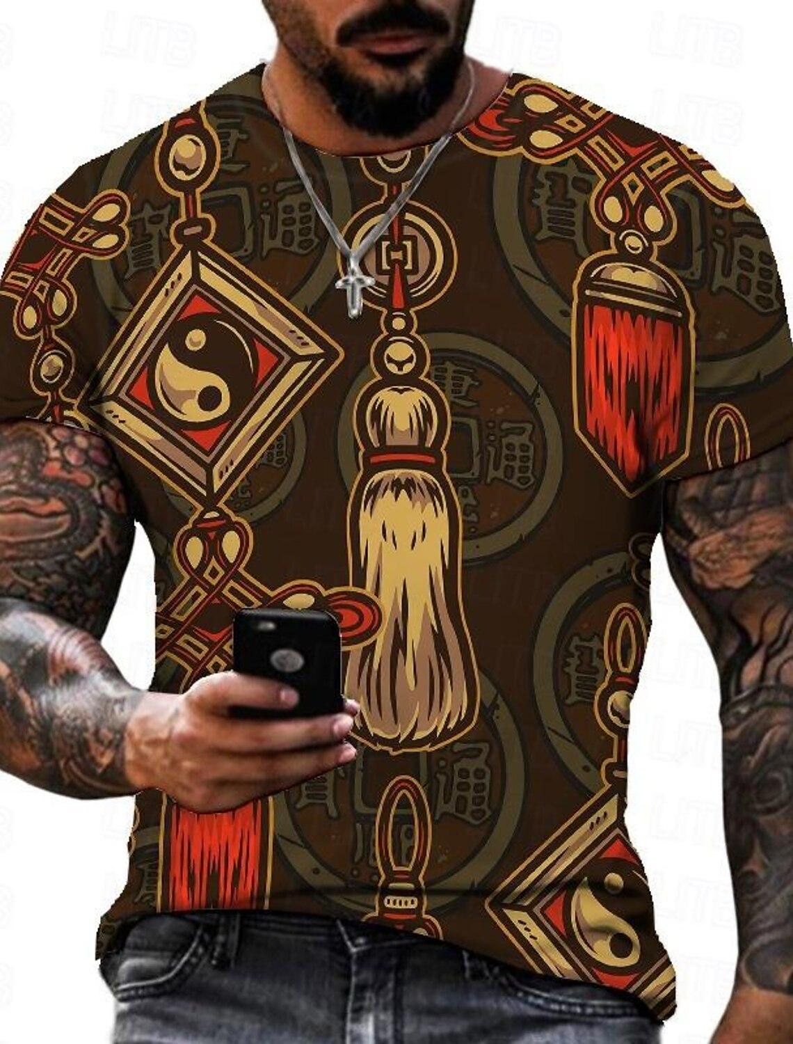 

Модные мужские футболки, забавная бандана, дизайнерская 3D-принта, летняя винтажная повседневная мужская одежда большого размера с короткими рукавами в стиле Харадзюку 6XL