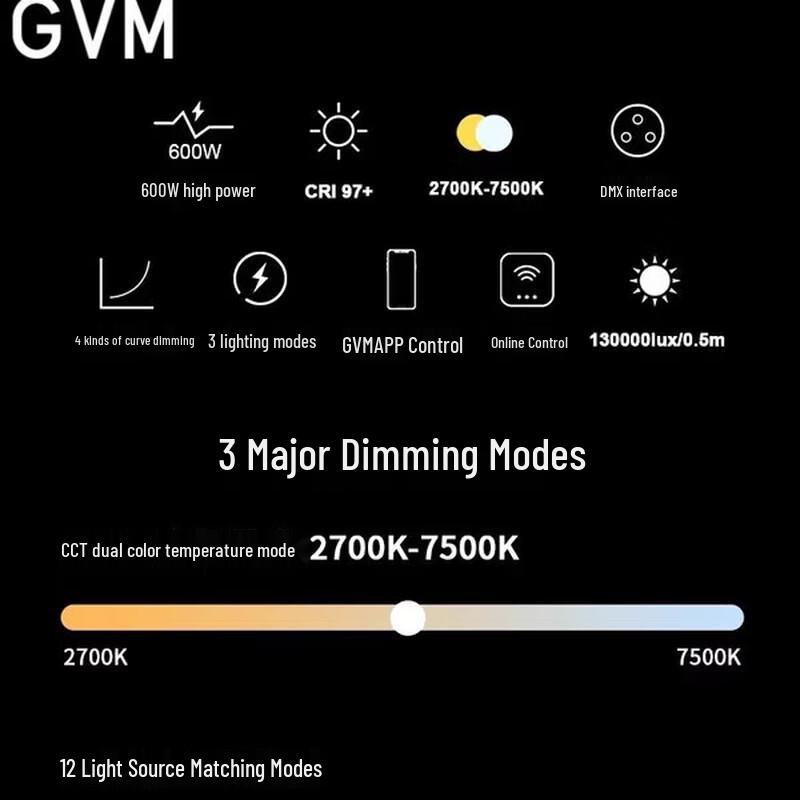 GVM 600W LED Studio Video Fill Light Kit