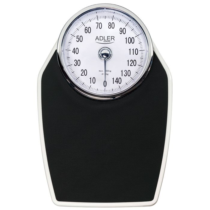 Pèse-personne Analogique, Mécanique 150kg, Précision, Antidérapante, Sans Piles Adler AD8177 Blanc/Gris 06886