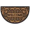 Door Mat - vidaXL - Semi-round - Rubber and Coconut Fiber - 45 X 75 Cm - Non-slip