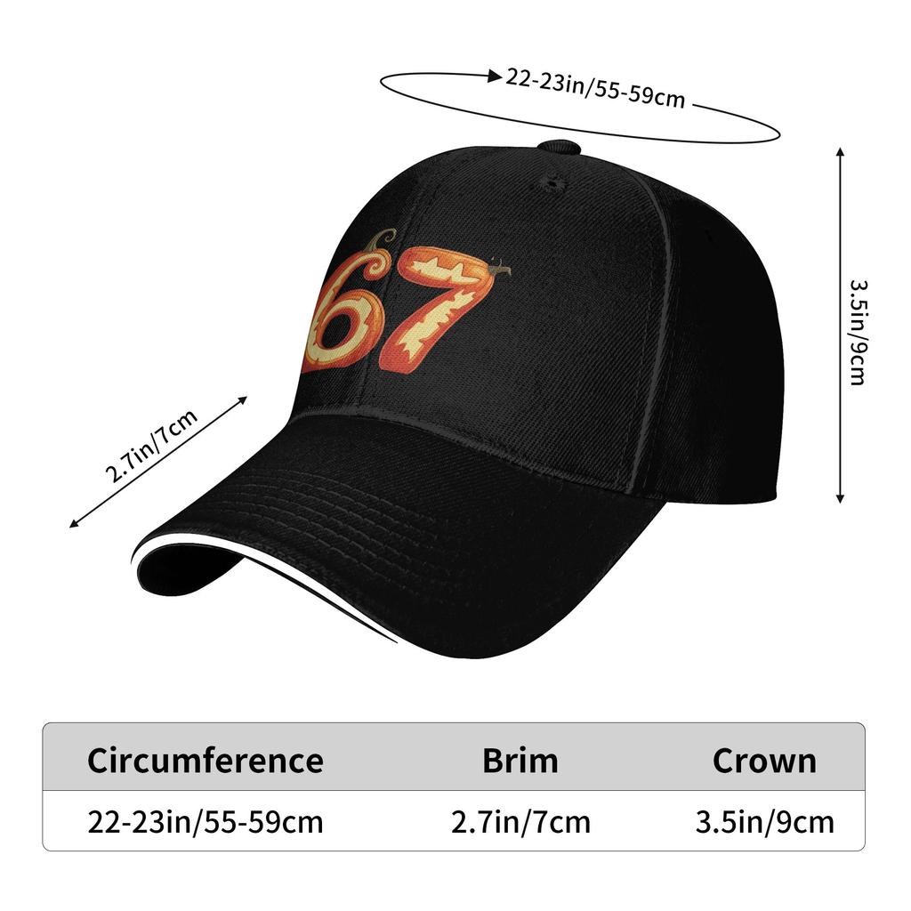 67 PUMPKIN HALLOWEEN HAUNTED BY 67 Casual Baseball Cap Summer Trucker Hat Tennis Skate Hip Hop Hats Men Street Baseball Caps