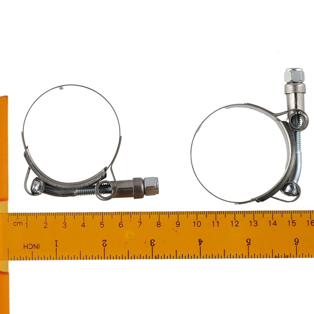 2PCS Stainless Steel Exhaust Clamp Clamp Range 43-49mm Coupler Steel Hose Clamps  1.5" Hose ID
