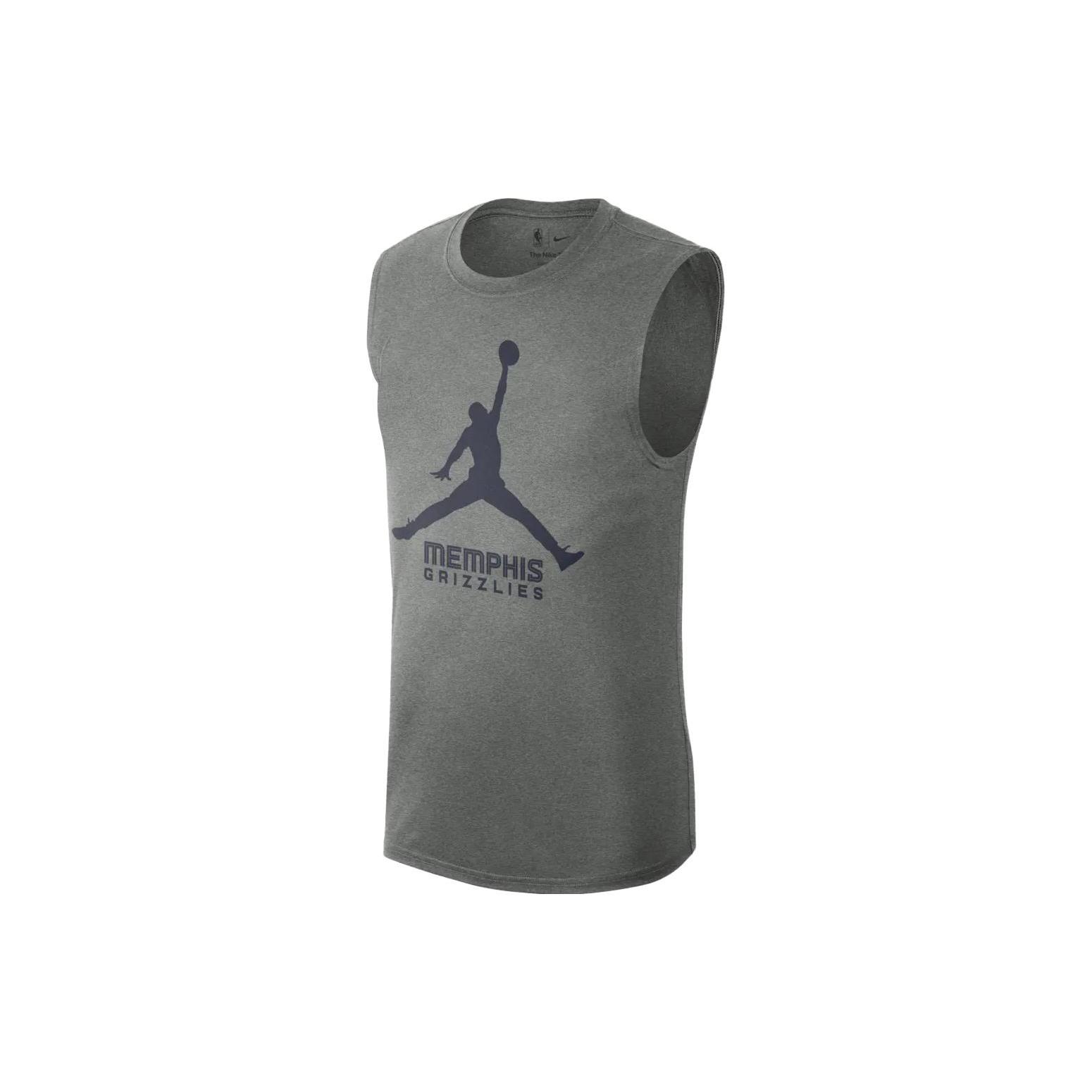 Jordan Basketball Jerseys Men s Rolling Gray Crew Neck Moderate FQ1981-063 L