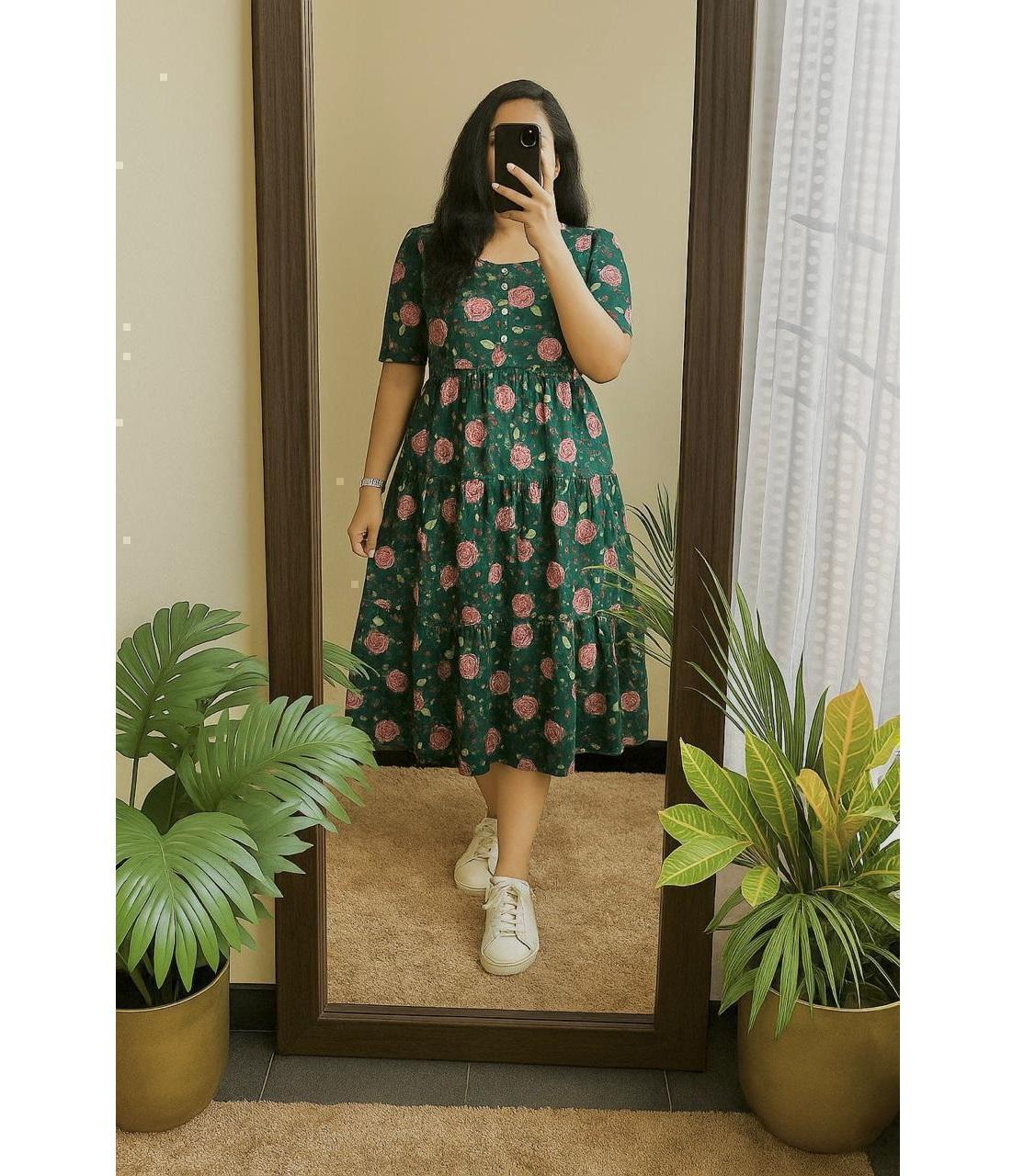 Женское дизайнерское хлопковое платье-туника миди с принтом, топ, туника, курти, платье для вечеринки M синий