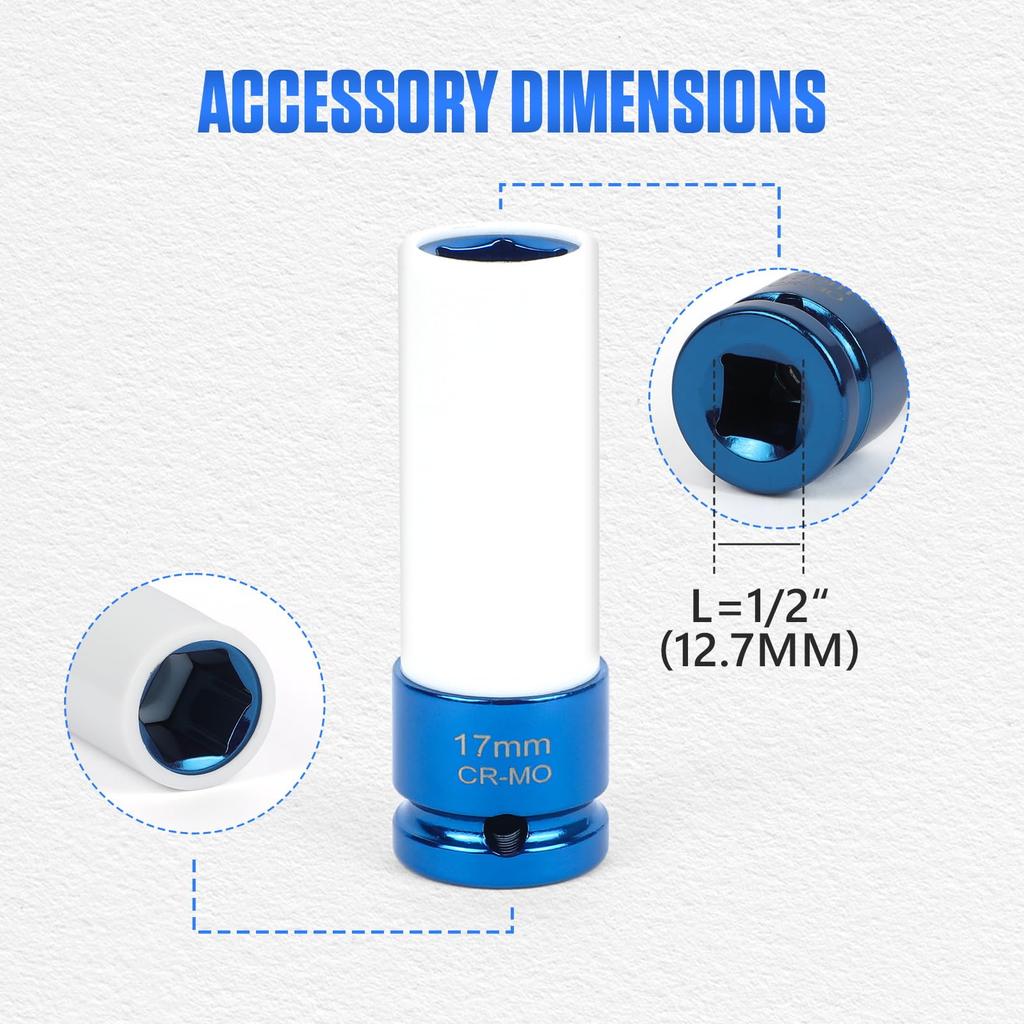 BELEY 10pcs Wheel Lock Lug Nuts Auto Anti-Theft Wheel Screw Removal Key Socket Kit for BMW (21pcs for BMW)