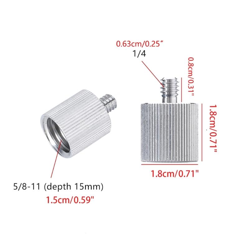 5/8-Inch Female to 1/4-Inch Male Mic Screw Adapter Smooth Surface for Mic Microphone Stand Tripod Stand