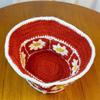 Haken Blume Kontrastfarbe Fischerhut Damen Herbst und Winter Warme Wollmütze Retro Lochstrickmütze Kinder