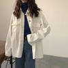 Women's Retro White Denim Jacket - Korean Hong Kong Style, Versatile Casual Loose Fit, Short for Spring/Autumn