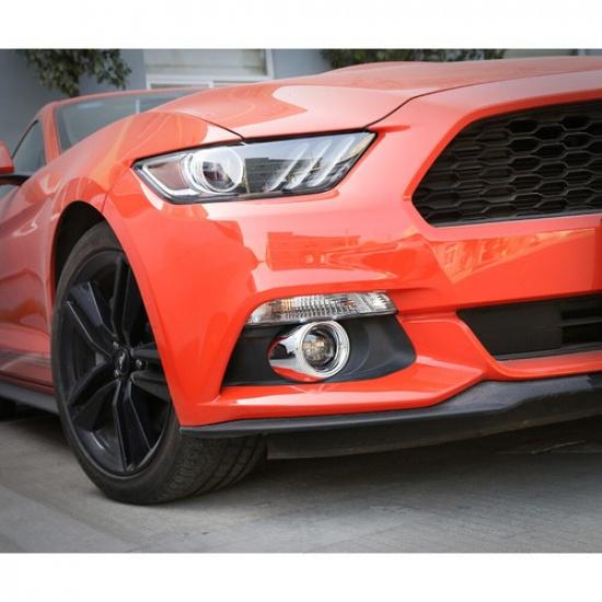 2X Chrome Front Fog Light Lamp Decor Cover Trim Frame for Ford Mustang 2015-2018