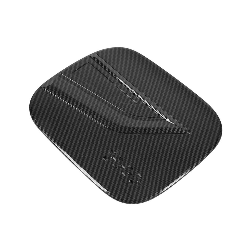 Gloss Black Carbon Fibre Style Oil Fuel Tank Cover Trim Replacement for Highlander 2020 2021 2022