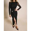 Women's Fall Long Sleeve Bodycon Dresses Elegant Wedding Guest Cocktail Party Midi Maxi Dress
