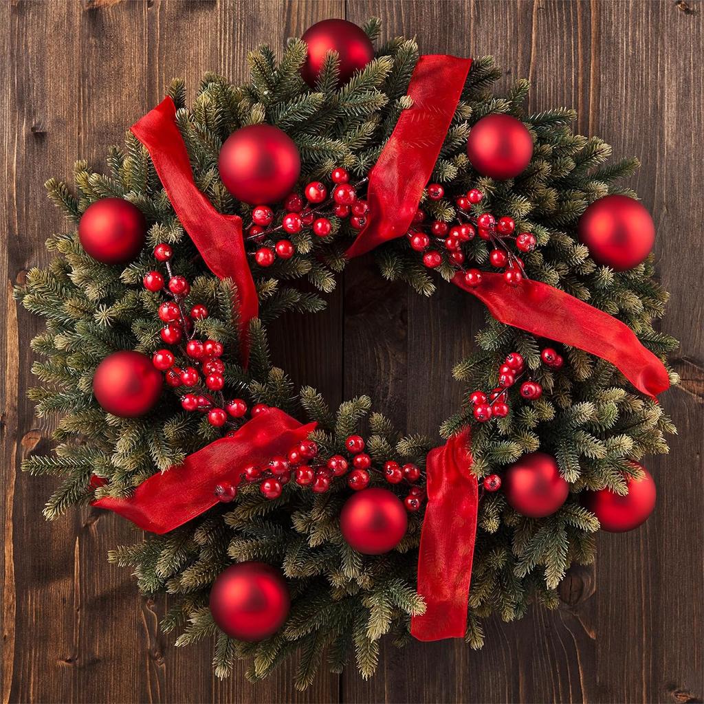 Artificial plants Pine needle Holly Little Red Fruit combination New Year Christmas Home livingroom Wedding Decor Shooting Props