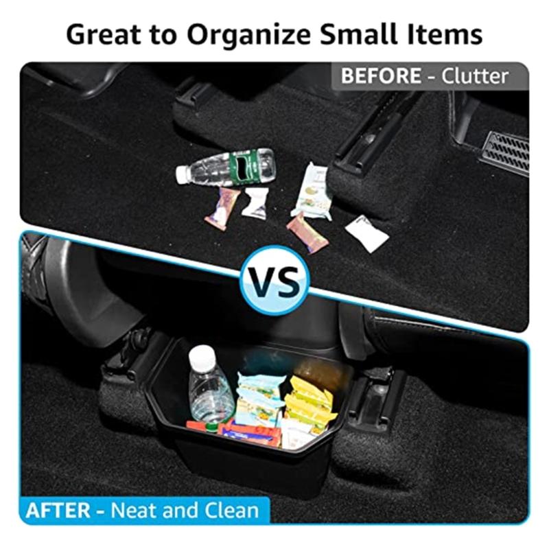 Rear Center Console Organizer 2nd Row Console Back Seat Storage Container TPE-material Easy Fixing Suitable for ModelY