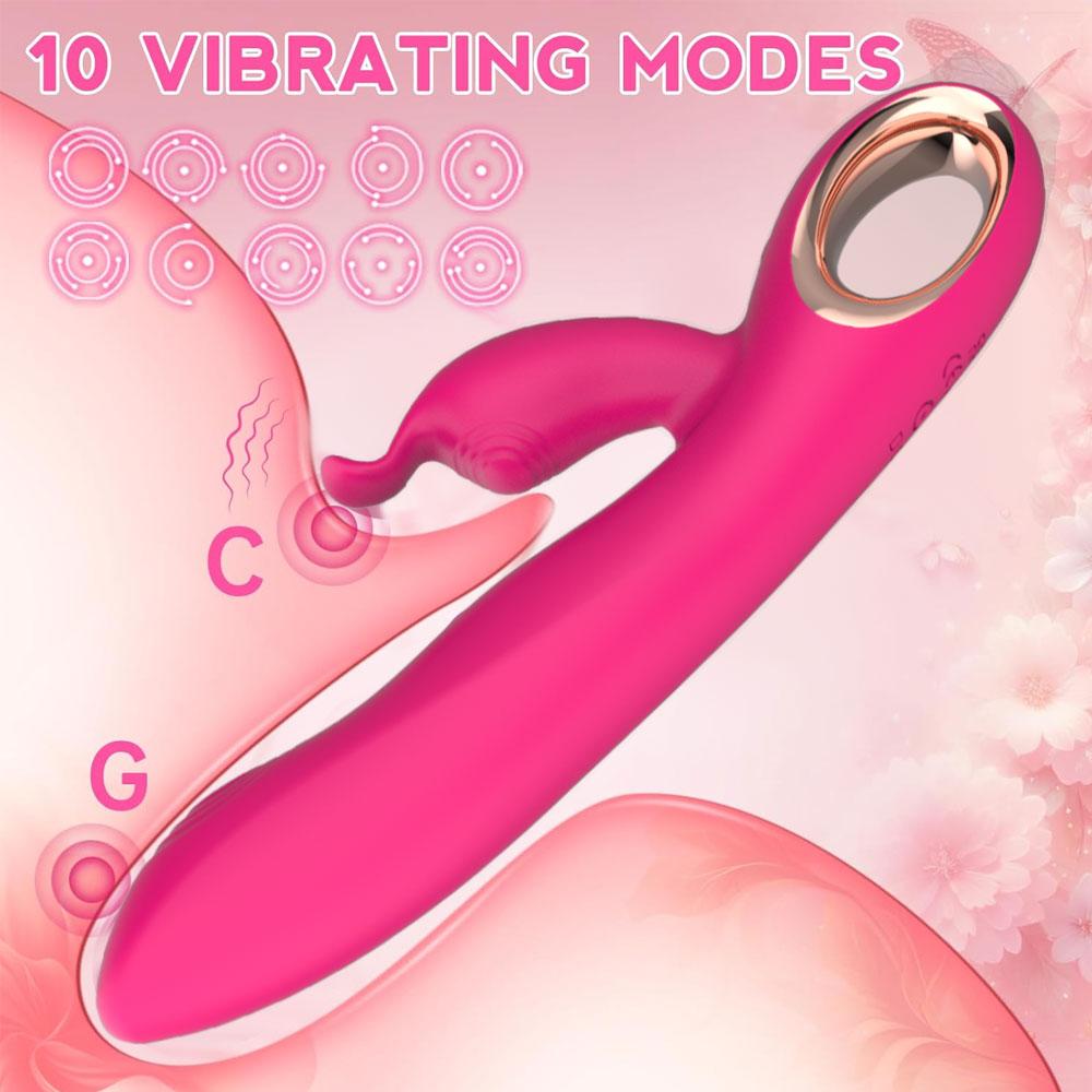 Thrusting Rabbit Vibrator for Women Rechargeable 10 Vibration Modes G Spot Massager Clitoral Stimulator Adult Sex Toys Female Masturbation