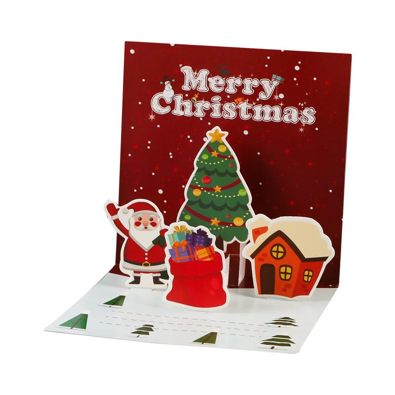 3D Pop Up Weihnachts-Grußkarten mit Umschlag Freund Familie Segen Postkarte Geburtstag Neujahr Weihnachtsgeschenke Dekoration
