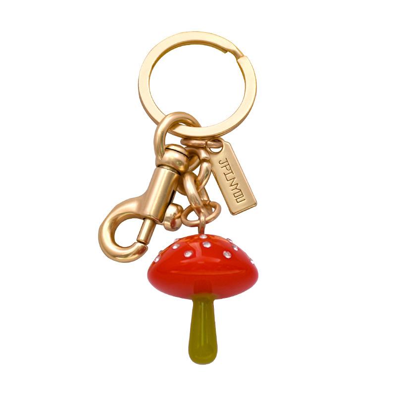 1PC Mushroom Gift Pendant Design Fashion Keychain Marker DIY Creativity Metal Party Cute