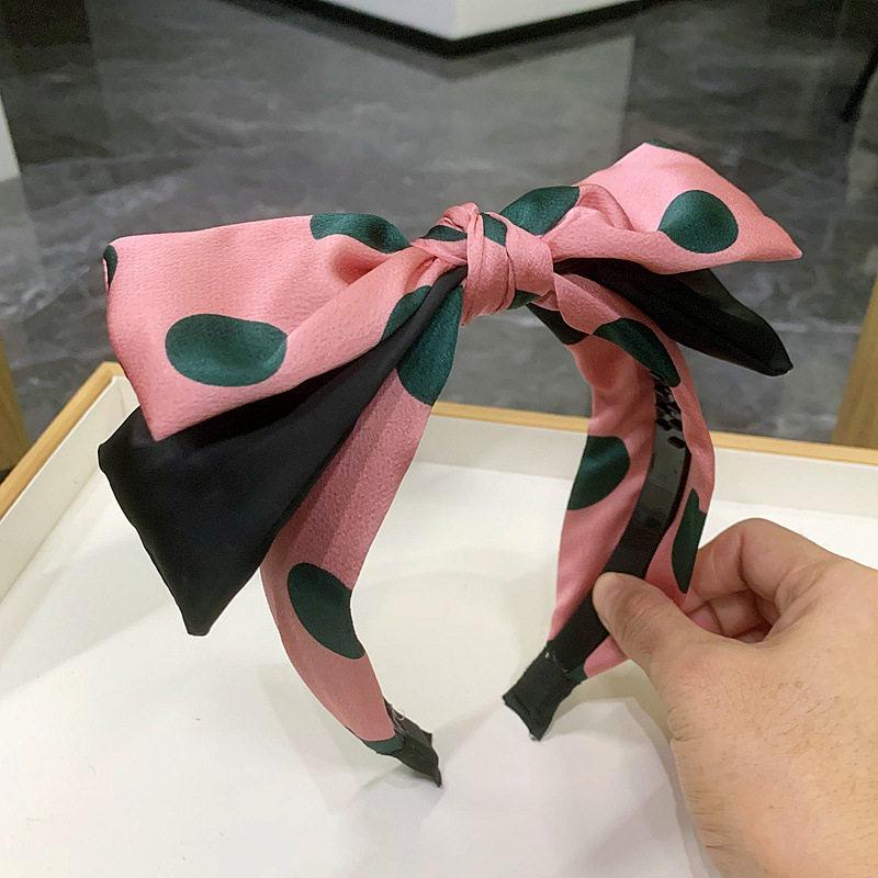 Korean Style Polka Dot Satin Headband: Elegant, Versatile Retro Bow Accessory for Women