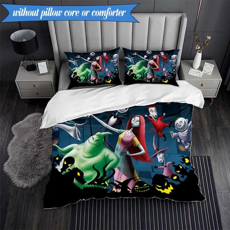 Halloween Jack 3pcs K-pop music group Bedding set,Ideal for Bedroom, Dormitory,Including Duvet Cover And 2pcs Pillowcases,Fan gifts