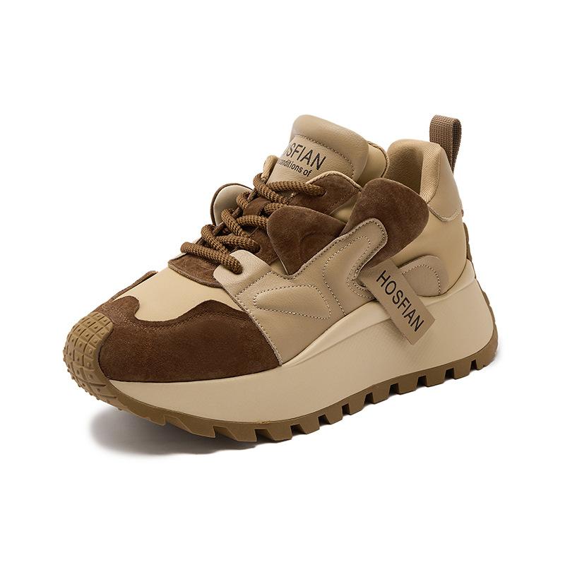 

Платформенные кроссовки dad женские весенние новые кожаные универсальные вафельные Forrest Gump женские дышащие спортивные и повседневные туфли 34