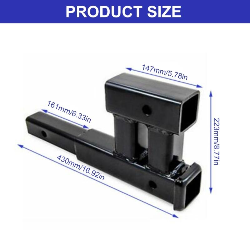 Double Hitch Elevator Adapter Hard Trailer Hitch Extender System Double Function Hitch Extension Easy To Use for Trailer