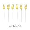 6Pcs/Set Gold Fork Set Tea Cake Snack Fork Dinnerware Cutlery Mirror Polished Stainless Steel Tableware Dessert Fruit Fork Silverware Set