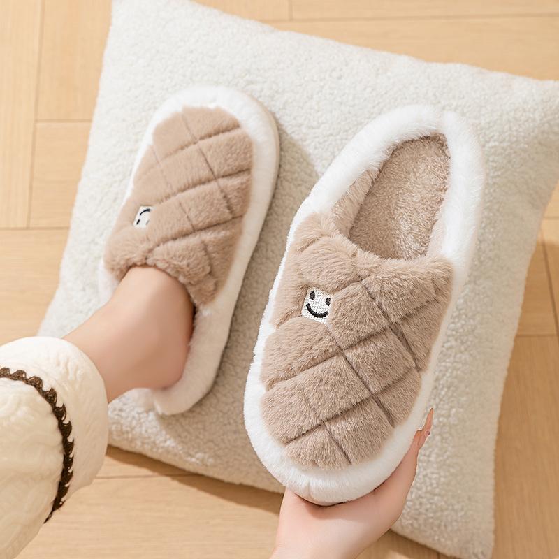 New mesh home cotton slippers men's warm, non-slip and non-smelly feet wear-resistant and durable winter indoor cotton shoes