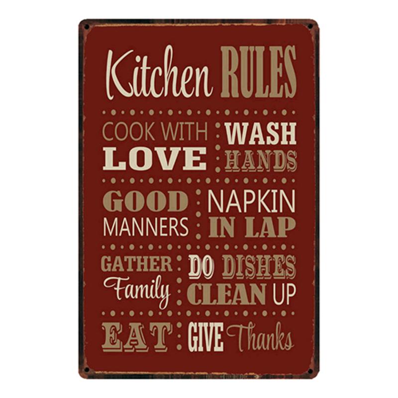 

[ Келли66 ] Правила кухни Счастливого Рождества Металлическая вывеска Жестяной плакат Домашний декор Бар Настенная художественная роспись 20 * 30 см Размер Y-1997