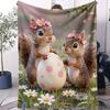 Easter Bunny and Dwarf Printed Pattern  Blanket Soft and Comfortable Sofa Bed Dormitory Office Napping Suitable for All Seasons